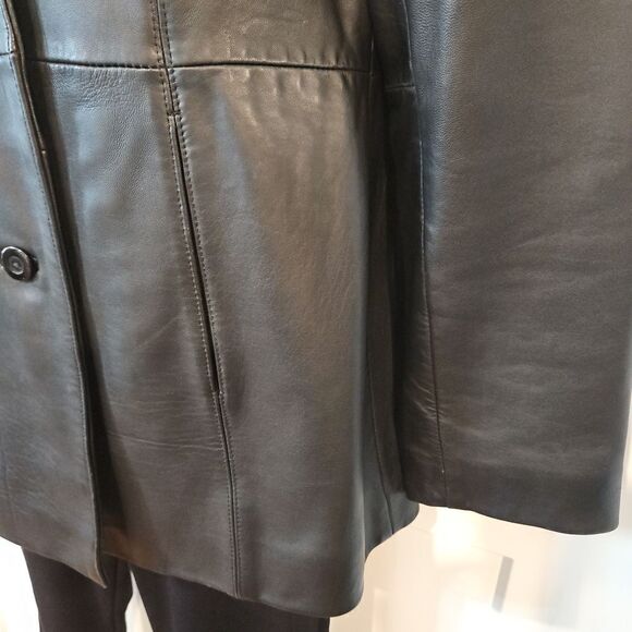 🌹Geniune Leather New York & Company Black Jacket sz S - Picture 5 of 8